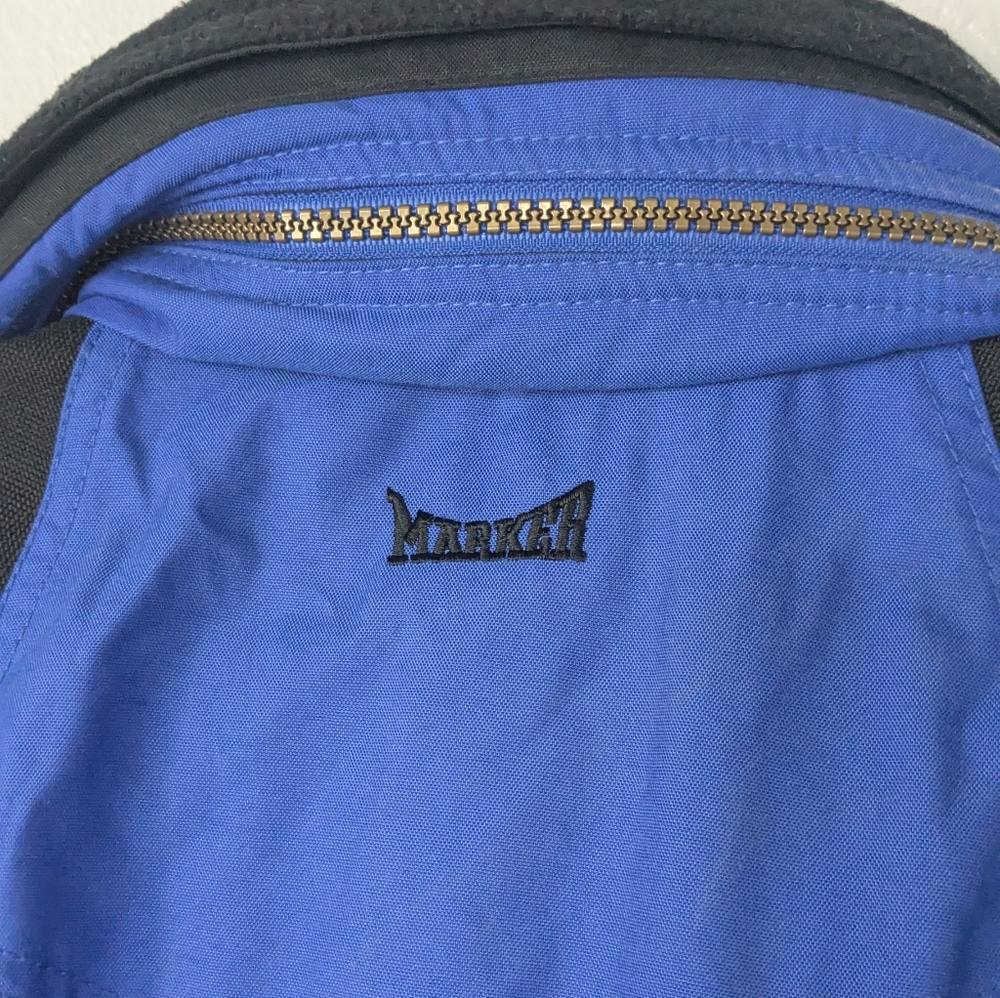 Vintage Marker LTD Men’s One Piece Ski Suit Large Retro 90s Snowsuit Hooded Blue - Picture 7 of 9